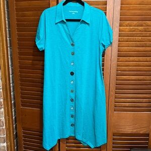 Soft Surroundings cotton dress with ornate buttons